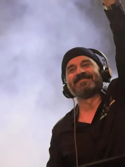 A happy, candid shot of me at the console, surrounded by smoke and lights.