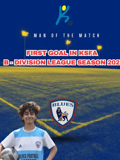 Celebrating a milestone. Our player scored his first goal in the KSFA B-Division League Season 2025 against Red United FC, earning him the Man of the Match title.