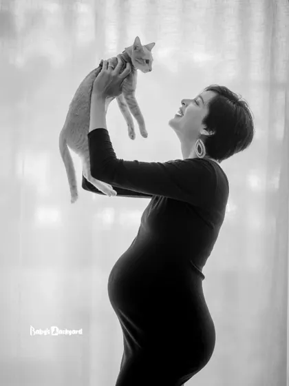 Pure joy and playfulness. Including your pets in your maternity shoot brings so much happiness and creates such heartwarming, authentic memories.