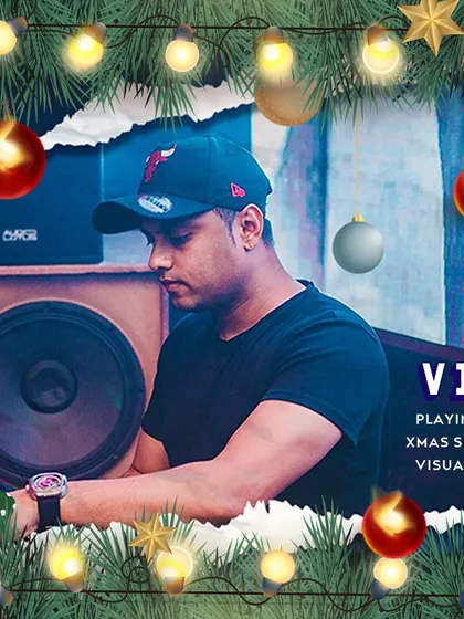 A personalized poster for my Christmas special visual set, putting a face to the name and the music.