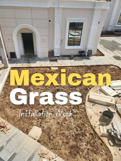 The first step to a great lawn is proper site preparation. Here is the prepared soil base at a commercial site, ready for the installation of our Mexican grass turf.
