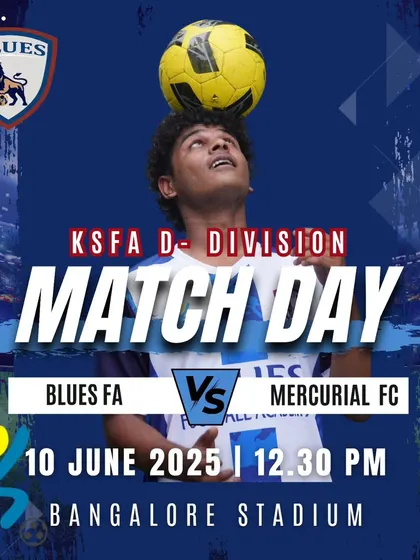 Our KSFA D-Division match day against Mercurial FC at Bangalore Stadium.