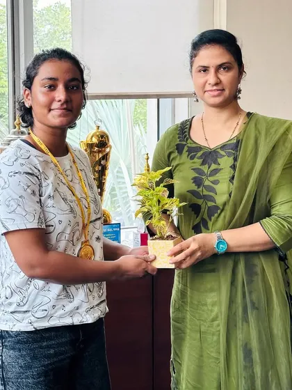 Our state championship winners meeting with NMMC Deputy Municipal Commissioner Mrs. Abhilasha Mhatre. It is great to have the support of our local authorities who recognize the hard work of these young athletes.