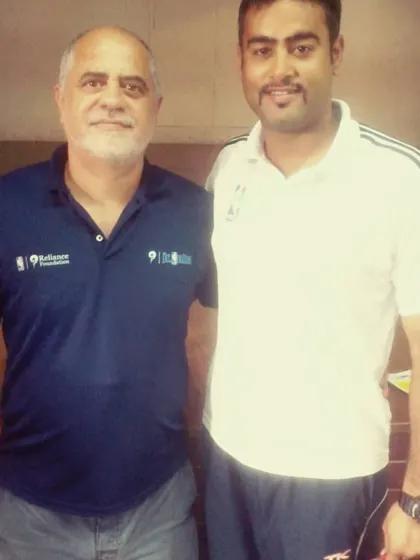 A picture with a member of Mr. Carlos Barroca's team. Building a strong professional network is key to providing the best opportunities and exposure for our players.