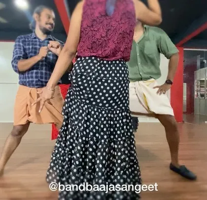 The energy in our open style adult batch is always amazing. Here they are enjoying the 'Jhimki Kamal' choreography, a routine that was a huge hit with everyone.