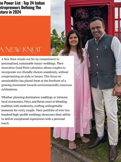 More from our feature as Top Entrepreneurs, highlighting our reputation for executing large-scale, high-profile weddings and our commitment to sustainability.