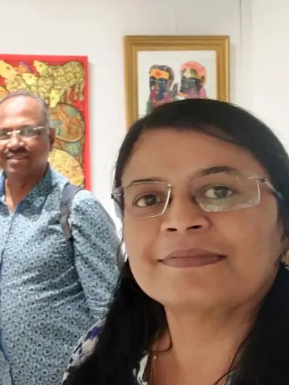 Celebrating World Art Day at the National Art Exhibition at Bangalore International Centre. It was an honor to be among so many esteemed artists.