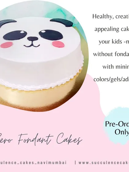 This simple and cute panda cake is a great example of how I create healthy and appealing cakes for kids. With minimal coloring and a clean design, it's a guilt-free treat that's both adorable and delicious.