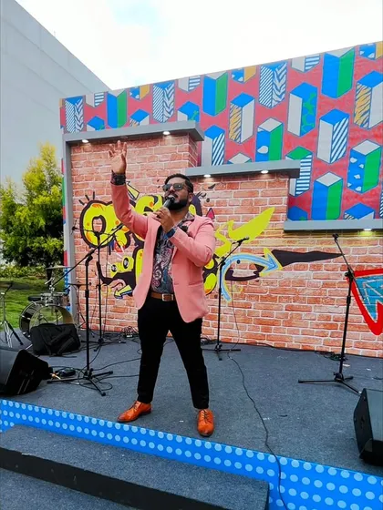 Hosting a massive corporate carnival for a crowd of 2000 people at KTPO Whitefield. Big stages and big crowds are where I thrive, painting a canvas of laughter and adventure.
