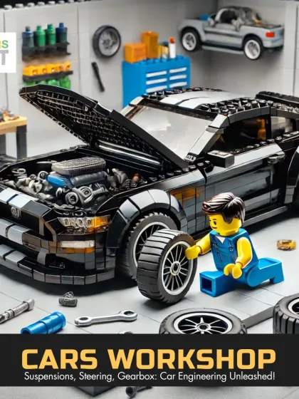 For the young car enthusiast, my specialized Cars Workshop is a dream come true. We go under the hood to explore everything from suspensions and steering to the gearbox, all through hands-on model building.