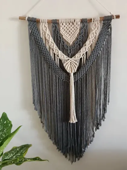 Another shot of the grey and off-white tapestry. The way the off-white section pops against the grey is just beautiful.