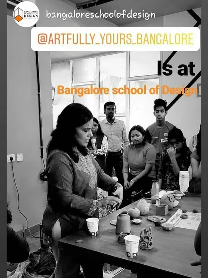 It's a privilege to share my passion for clay with the next generation of creators. Here I am, leading a workshop for aspiring artists and designers at the Bangalore School of Design.