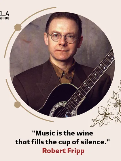 A quote by Robert Fripp: "Music is the wine that fills the cup of silence." I offer live, online music classes so you can learn from the comfort of your home.