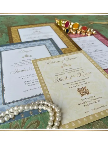 Another view of our jewel-toned invitation suite, highlighting the rich colors and intricate patterns. We love helping couples create stationery that reflects their personal style and the grandeur of their wedding day.
