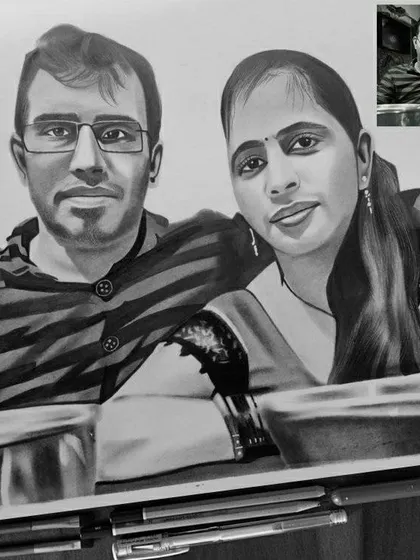 This A3 graphite sketch was created from an older photo, giving it a nostalgic feel. It’s a great way to preserve a special memory in a timeless format.