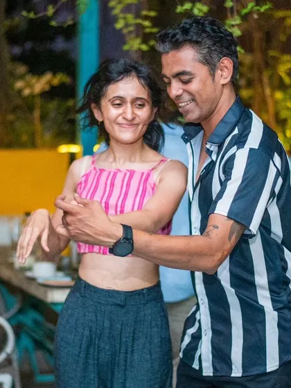 A sweet and gentle connection between two dancers.