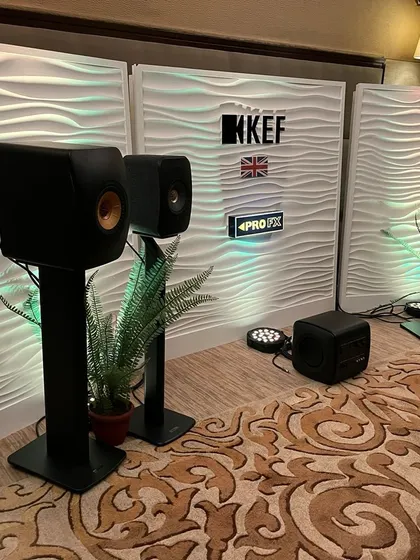 Our KEF demonstration at the What Hi-Fi show, featuring the iconic LS50 Wireless II speakers. This setup highlights the future of wireless hi-fi, combining stunning design with uncompromising, high resolution sound.