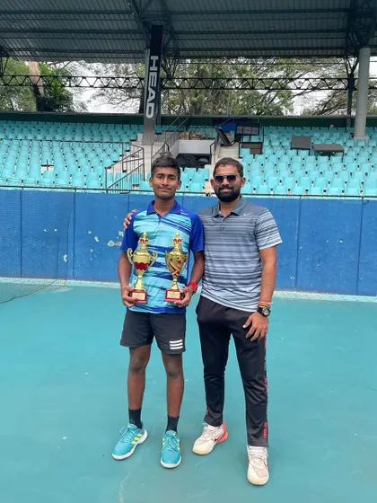 This is what the grind leads to. Here is our trainee Ishaan Yadlapalli after securing a double crown at the Boys U14 Asian Tennis Championship. Winning both the singles and doubles titles at an international tournament is a testament to his dedication and our rigorous training program.