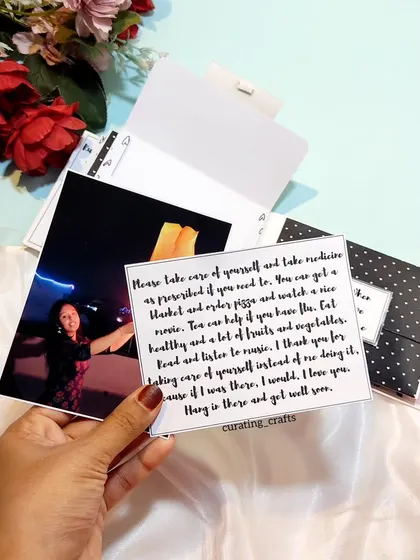 One of the heartfelt notes from the "Open When" letter set, offering comfort and care.