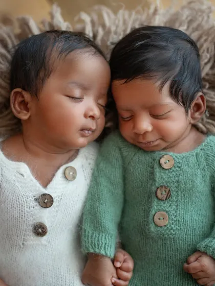 These two handsome little guys are sleeping so peacefully side-by-side. I love coordinating their outfits in complementary colors like this soft green and white.