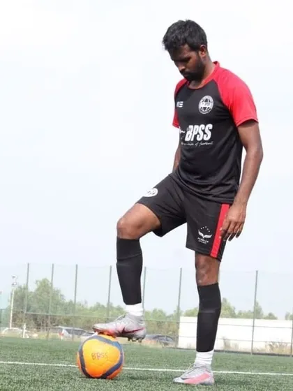 A moment of focus on the pitch. I bring the same passion to my playing as I do to my coaching.
