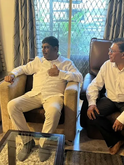 A candid moment of discussion during our consultation with D. K. Suresh, M.P. We provide a confidential and respectful environment for all our clients to discuss their needs.