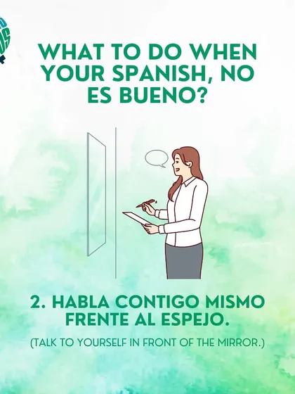 Tip 2: Talk to yourself in front of the mirror. This helps build confidence and allows you to practice pronunciation without pressure.