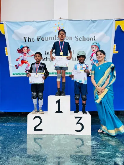 More winners from the Interschool Skating Competition. We set up the podium and backdrop to make these moments picture-perfect.
