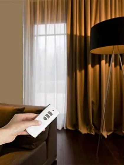 Bring luxury and ease into your life with our motorized curtains. This image captures the feeling of effortless style, allowing you to welcome the morning sun or create a cozy, private space with just your fingertips.
