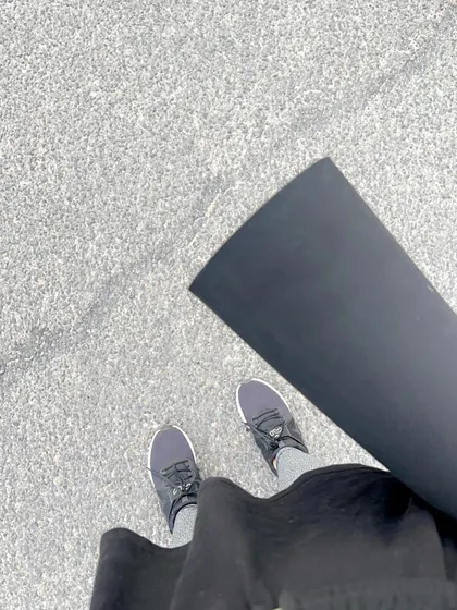 On my way to teach a yoga class in Melbourne. My mat is my constant companion on this journey of sharing the practice of yoga.