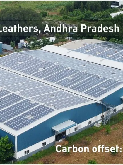 Avanthi Leathers installed a 950-kilowatt rooftop solar system to improve their sustainability credentials for international buyers. The system offsets 1,200 tonnes of CO2 and saves nearly INR 83 lakhs annually.