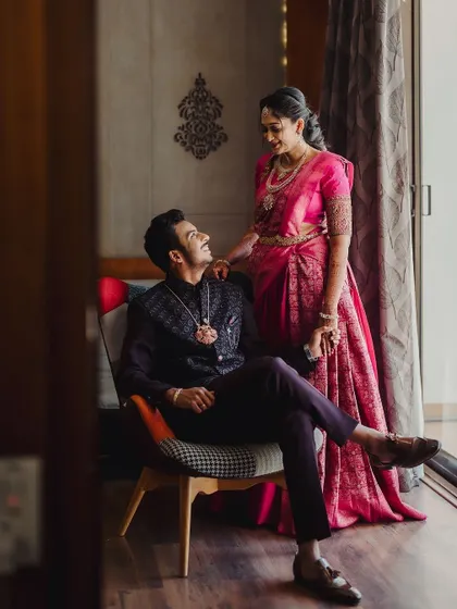 A portrait of the bride and groom. I did a light, natural makeover for the groom as well to ensure he looked his best.