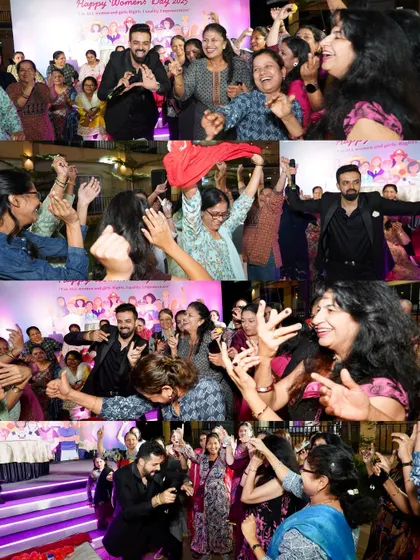 A collage showing the sheer joy and energy of the HPCL Women's Day event. It was a day of non-stop fun and celebration.