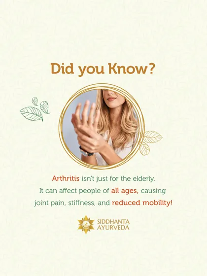 Did you know arthritis is not just for the elderly? It can affect people of all ages, causing pain and reducing mobility. Ayurveda offers treatments that can help manage the condition regardless of age.
