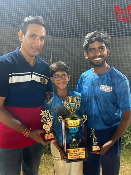 A proud moment for our player Shaunak Gawade, who swept the awards for Best Bowler, Man of the Series, and Player of the Match.