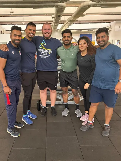 Posing with a small group of colleagues during a break at the ASCA workshop. These interactions are just as important as the formal instruction.