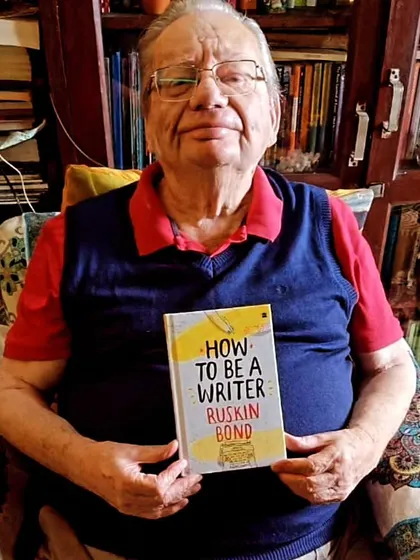 The master of words, Ruskin Bond, with his book 'How to be a Writer'. His work is a timeless source of inspiration for writers everywhere. Happy 90th Birthday to the legend.