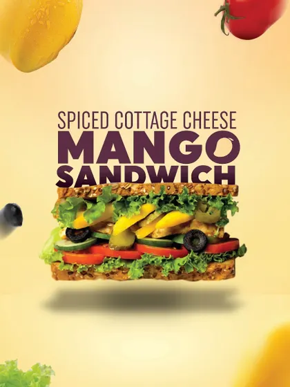 Another star from our Father's Day special, the Spiced Cottage Cheese Mango Sandwich. It combines the sweetness of mango with spiced paneer for a unique and memorable flavor that’s perfect for celebrating.