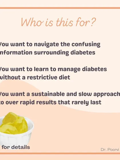 Announcing my "Demystifying Diabetes" workshop. This interactive session covers the foundations of Type 2 diabetes and my practical, sustainable approach to managing it without a restrictive diet.