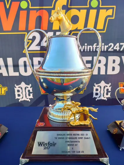 The grand trophy for The Winfair247 Bangalore Derby (Grade 1).