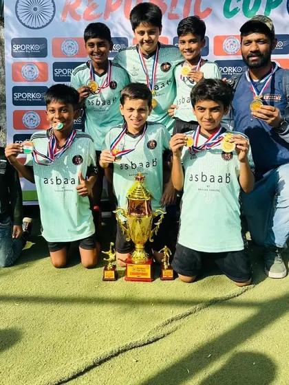 Our U11 and U7 players celebrating their double victory at the Republic Cup 2024.