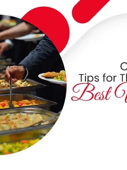 This graphic summarizes my tips for throwing the best wedding feast, emphasizing that the food is one of the most memorable parts of any wedding.