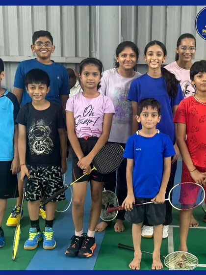 Badminton and fun go hand in hand. A happy group of our young players after a training session at our center in Chennai.
