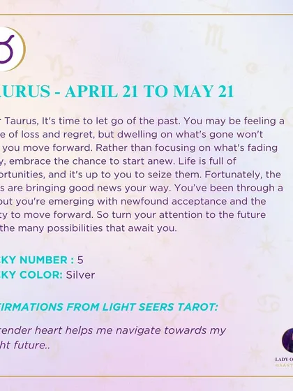 A weekly tarot prediction for Taurus. It's time to let go of the past. Rather than focusing on what's fading away, embrace the chance to start anew.