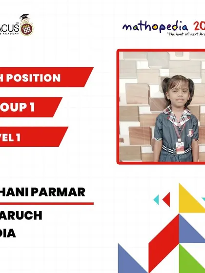 Ruhani Parmar from Bharuch, India, who achieved 6th Position.