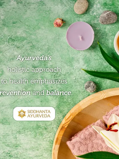 Ayurveda's holistic approach to health emphasizes prevention and balance. This image, with its calming elements, represents the gentle, natural path to wellness that I advocate.