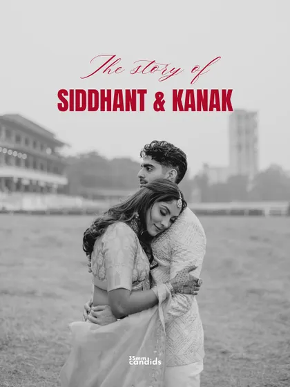 The story of Siddhant and Kanak. A tender, black and white embrace that feels like a movie poster for their love story, captured during their pre-wedding shoot.