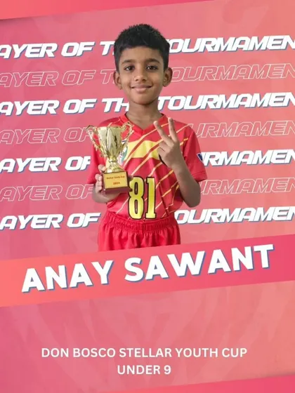 Anay Sawant from our U9 team was awarded Player of the Tournament at the Don Bosco Stellar Youth Cup for his outstanding play.