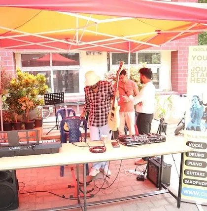 Our stall at DIGITHON 2025, where we connected with aspiring musicians and showcased what our academy has to offer.