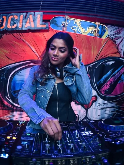 A classic shot of me at the decks, ready to rock the party.